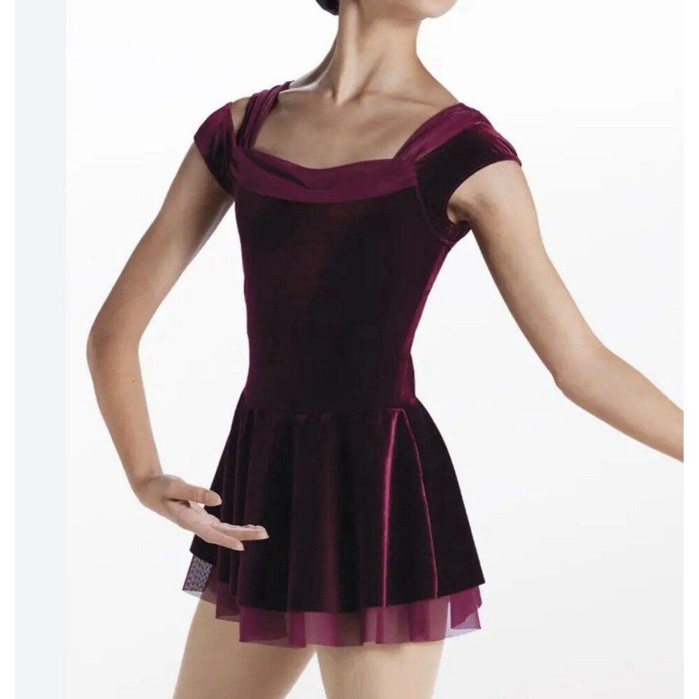 WEISSMAN Dance Costume 15890 Forest Flute Song Burgundy Velvet And Mesh